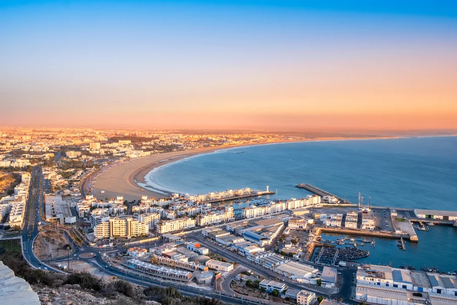 Soft sand at Agadir Beach, Morocco.