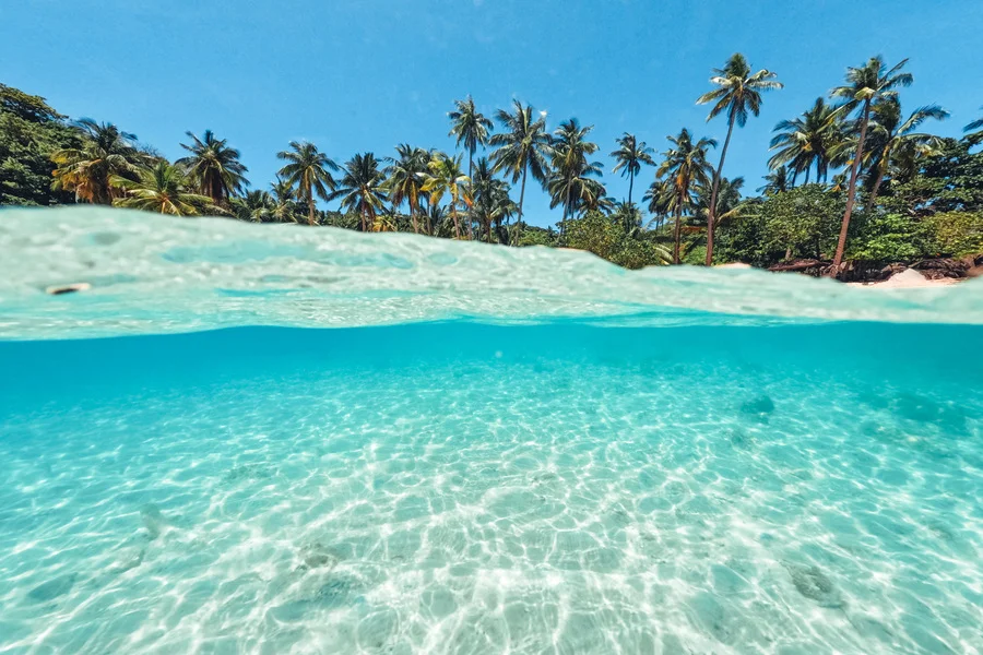 Turquoise waters of the Maldives.