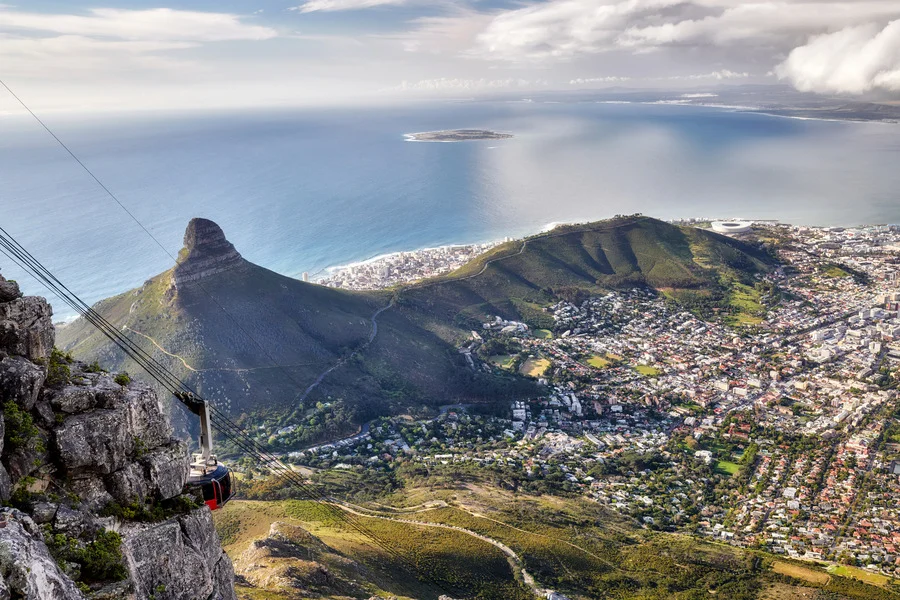 Aerial view of Cape Town.
